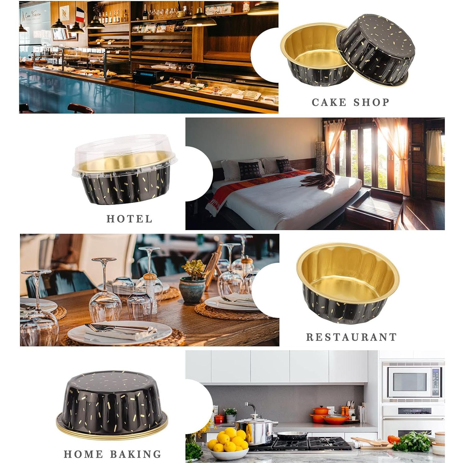 Tazas de Muffin Desechables EUSOAR 50 unidades 235ml Aluminio