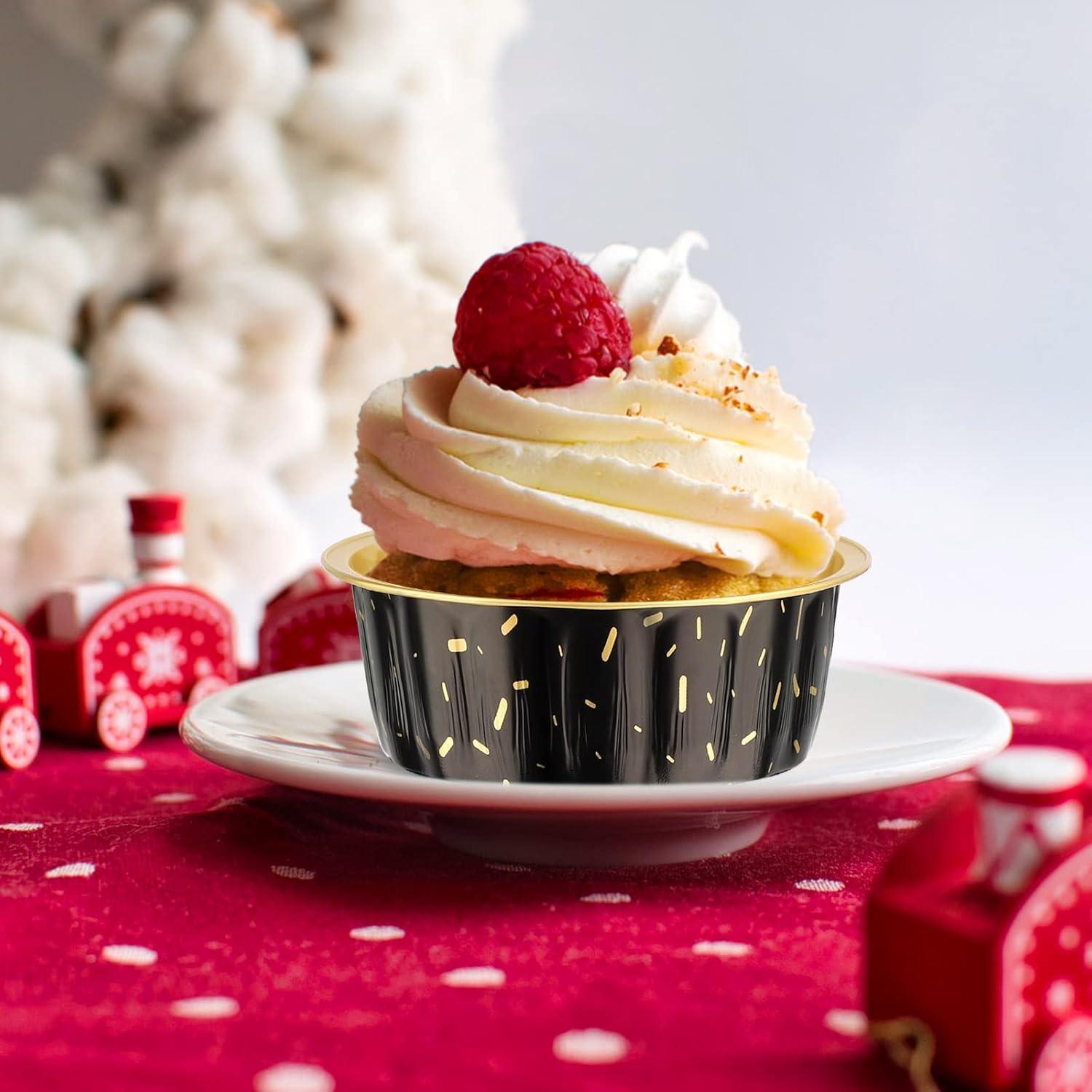 Tazas de Muffin Desechables EUSOAR 50 unidades 235ml Aluminio