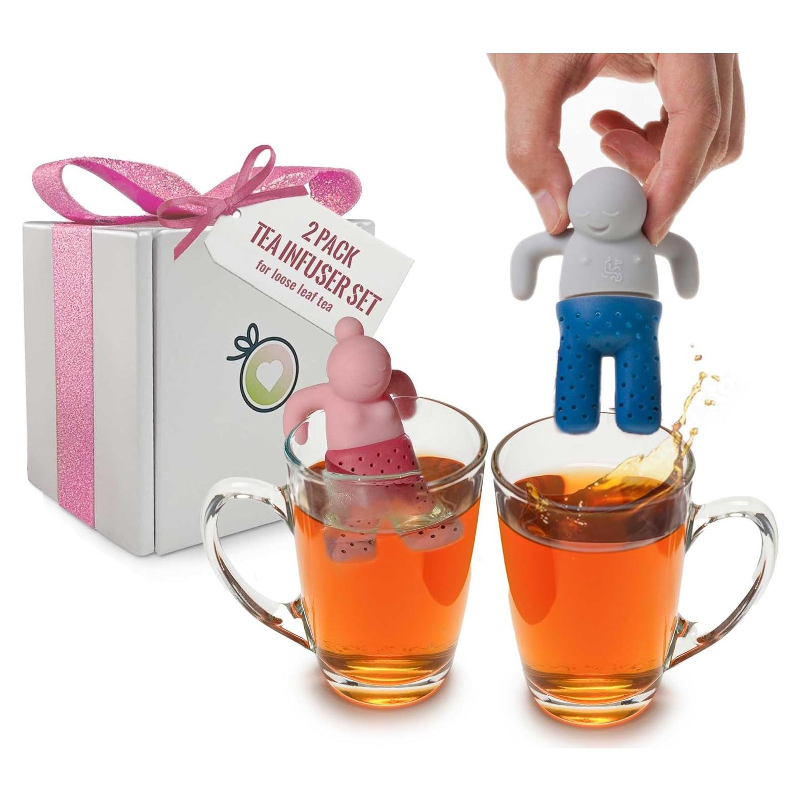 Conjunto de Infusores de Té DecorChiq CuTea - Silicona Rosa y Azul