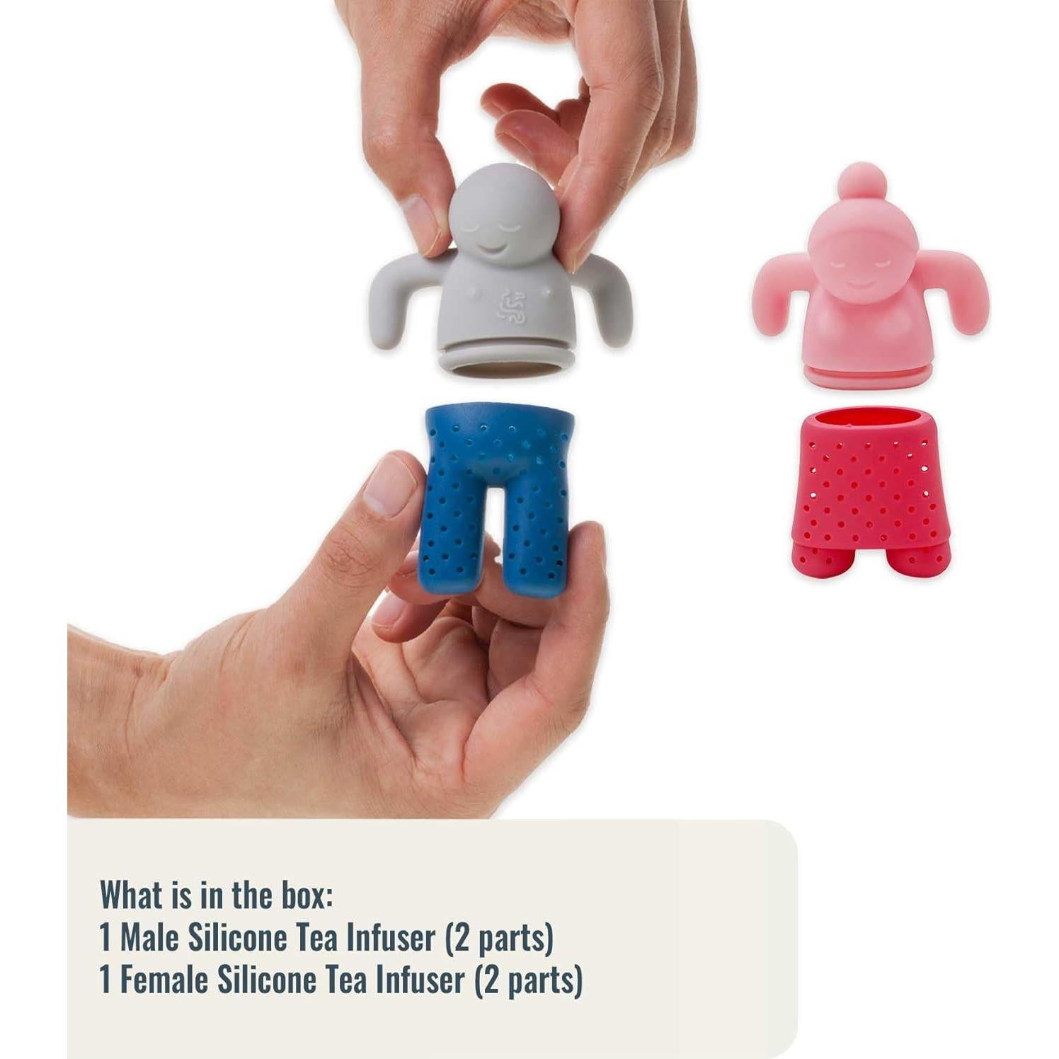 Conjunto de Infusores de Té DecorChiq CuTea - Silicona Rosa y Azul