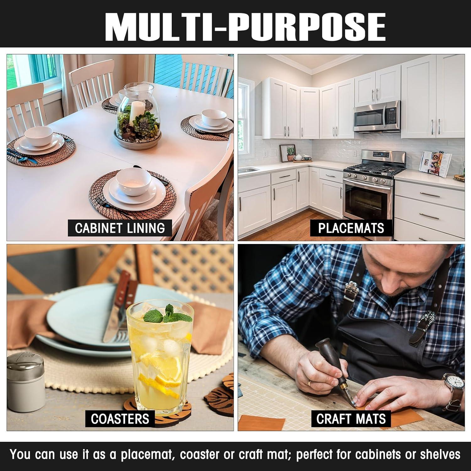 Forro de Estante Lazy Susan SiliFine 66 cm Antideslizante Negro - 2 Pcs