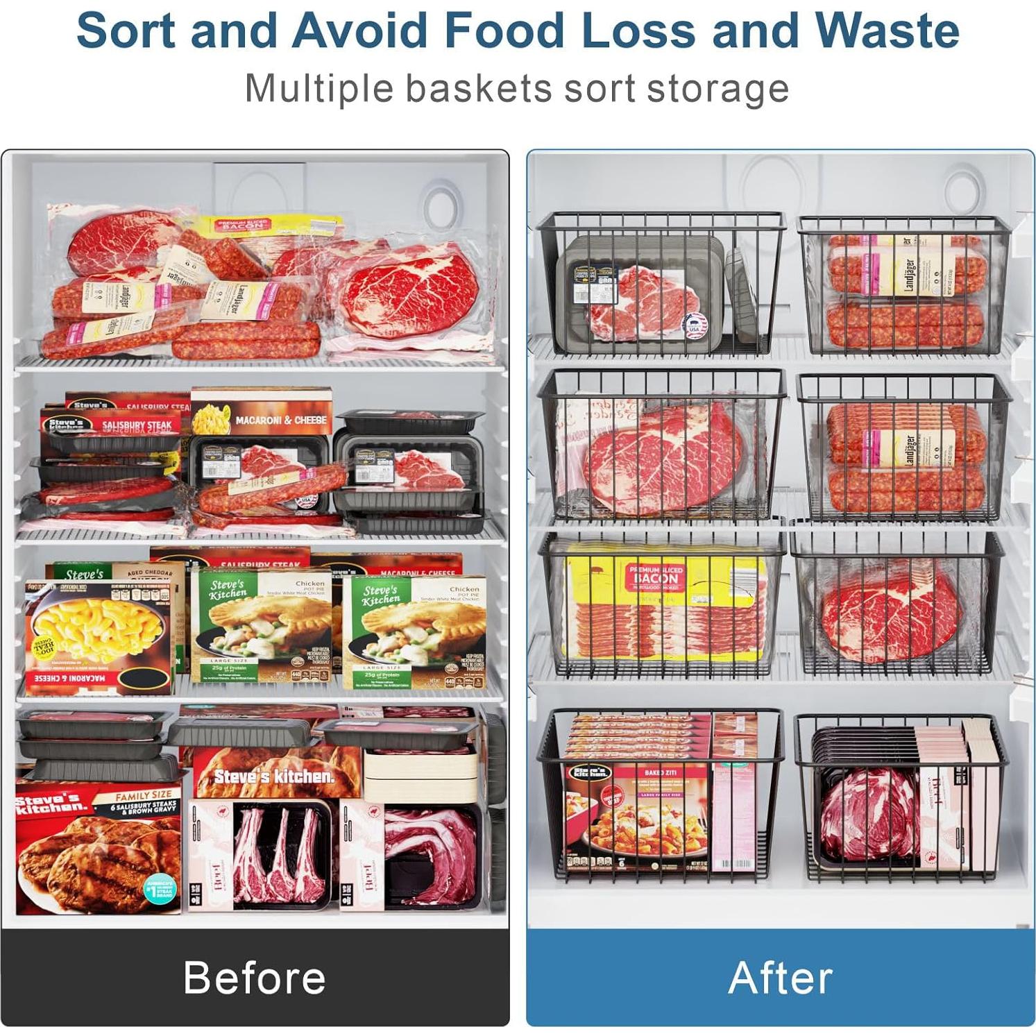 Cestas Organizadoras de Congelador Vertical iSPECLE - Paquete de 4