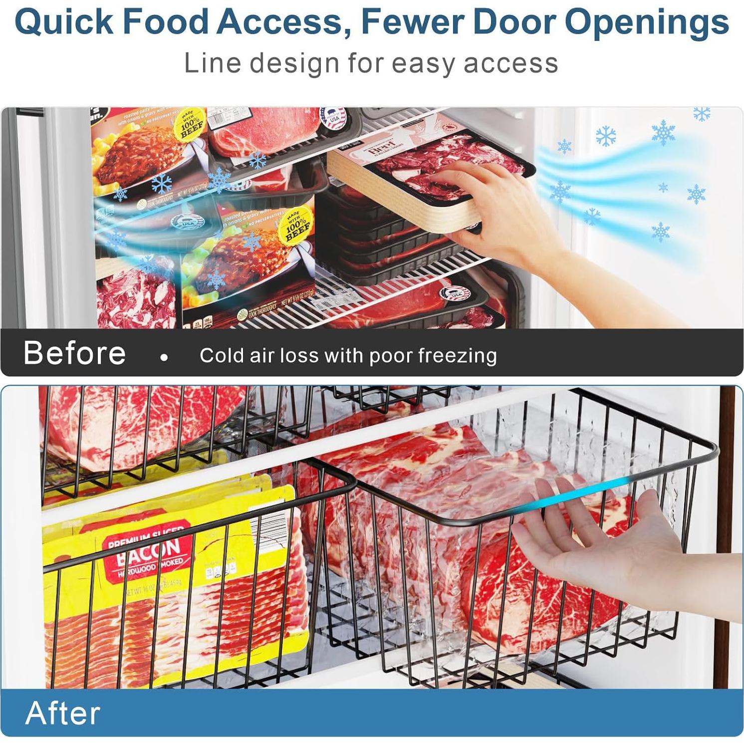 Cestas Organizadoras de Congelador Vertical iSPECLE - Paquete de 4