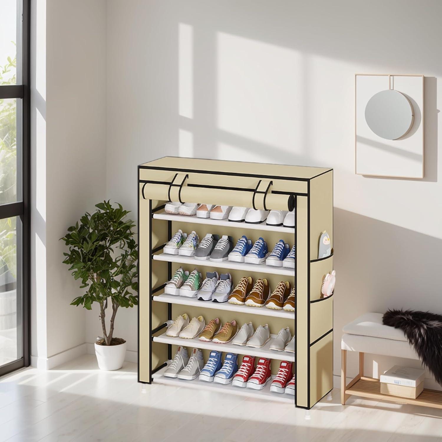 Estante Organizador de Zapatos 5 Niveles Laiensia Beige
