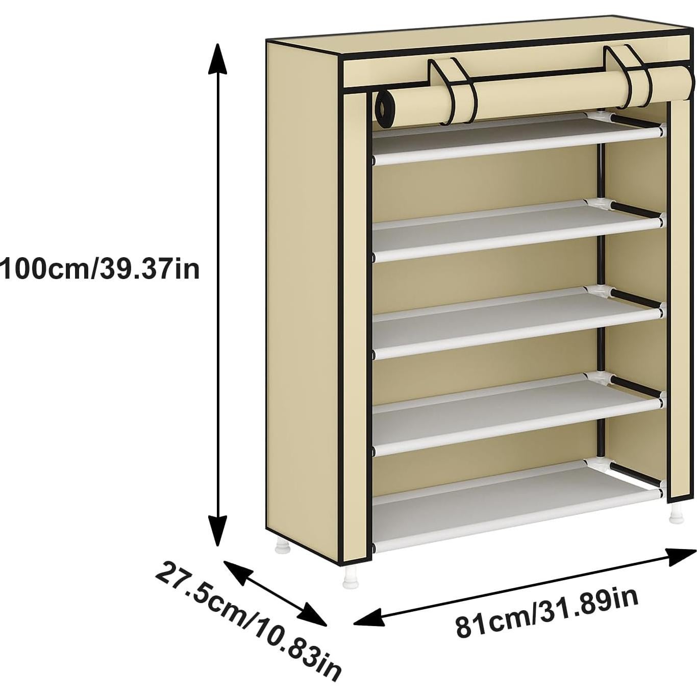 Estante Organizador de Zapatos 5 Niveles Laiensia Beige