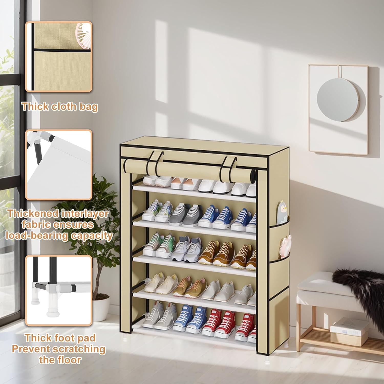 Estante Organizador de Zapatos 5 Niveles Laiensia Beige