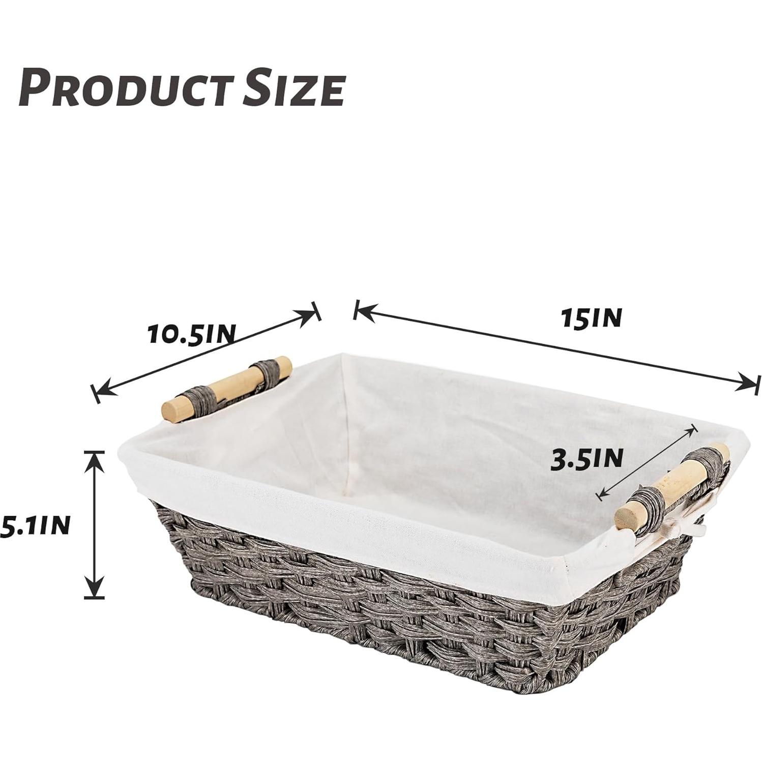 Cestas de Almacenamiento de Mimbre Rlosjin - 2 Paquete Impermeables