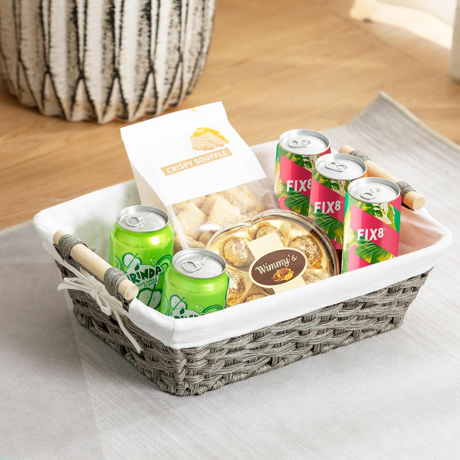 Cestas de Almacenamiento de Mimbre Rlosjin - 2 Paquete Impermeables