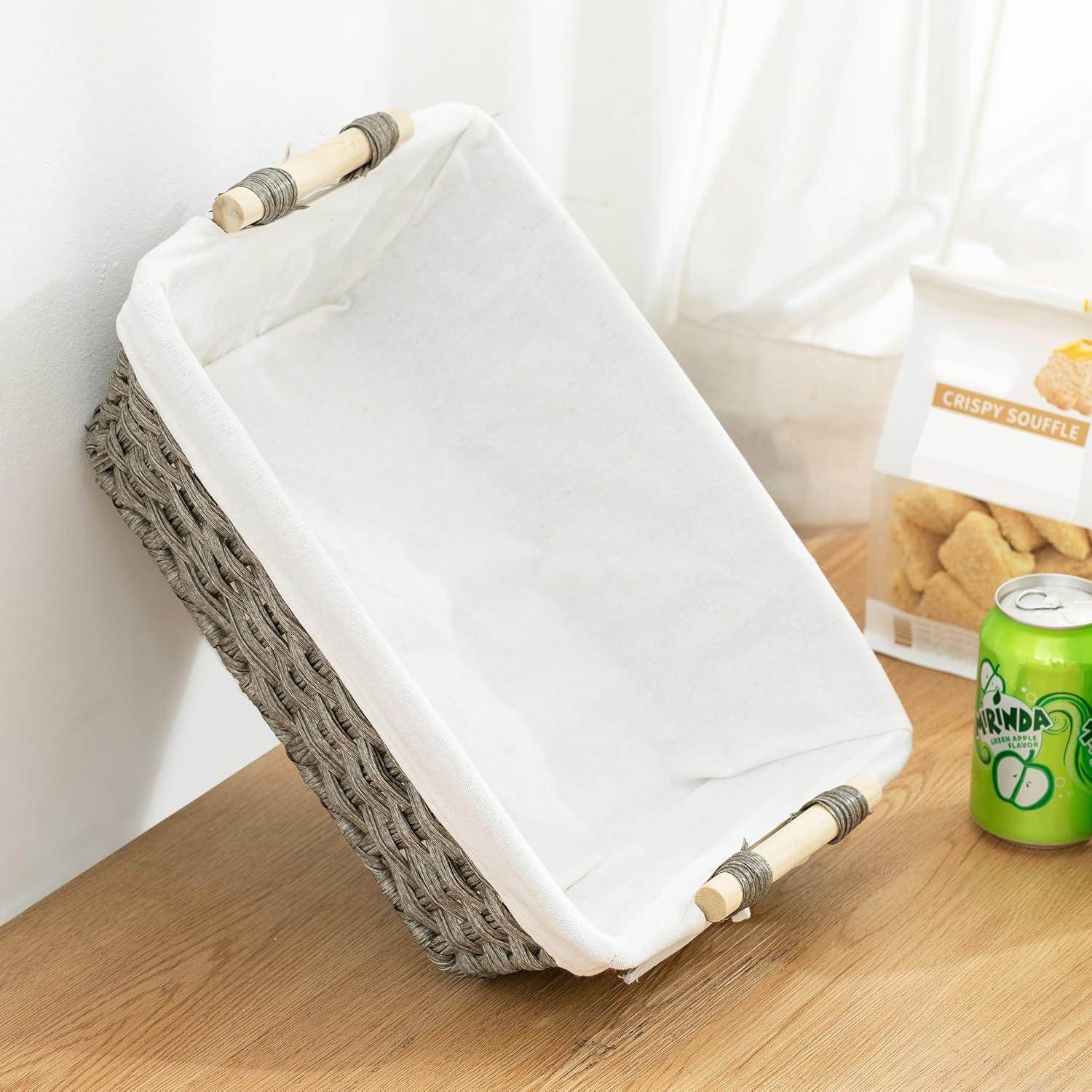 Cestas de Almacenamiento de Mimbre Rlosjin - 2 Paquete Impermeables