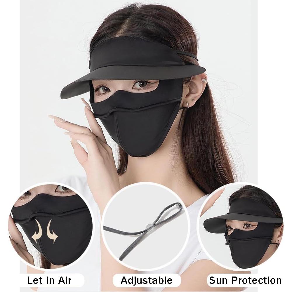 Conjunto de Protección Solar para Mujeres - Máscara, Mangas y Gafas