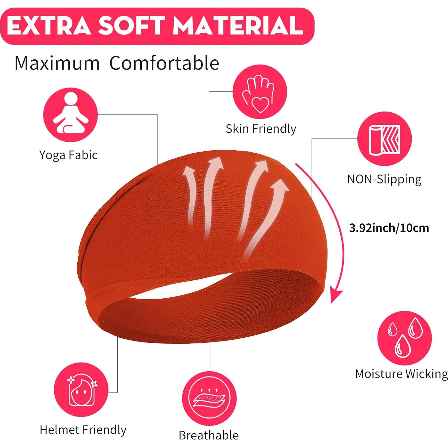 Diadema Antideslizante RITOPER para Mujeres - 12 Bandas de Yoga