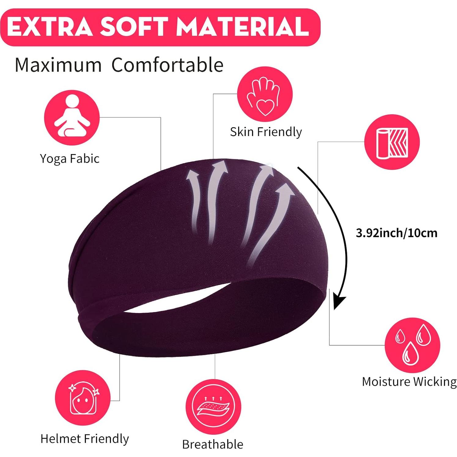 Diadema RITOPER para Ejercicio Mujer, Banda Elástica Antideslizante