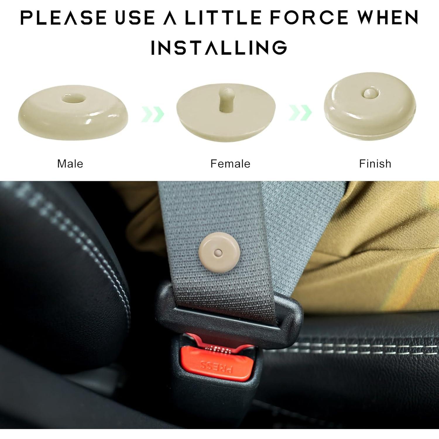 10 Botones de Parada de Cinturón de Seguridad FSTURIOS Beige