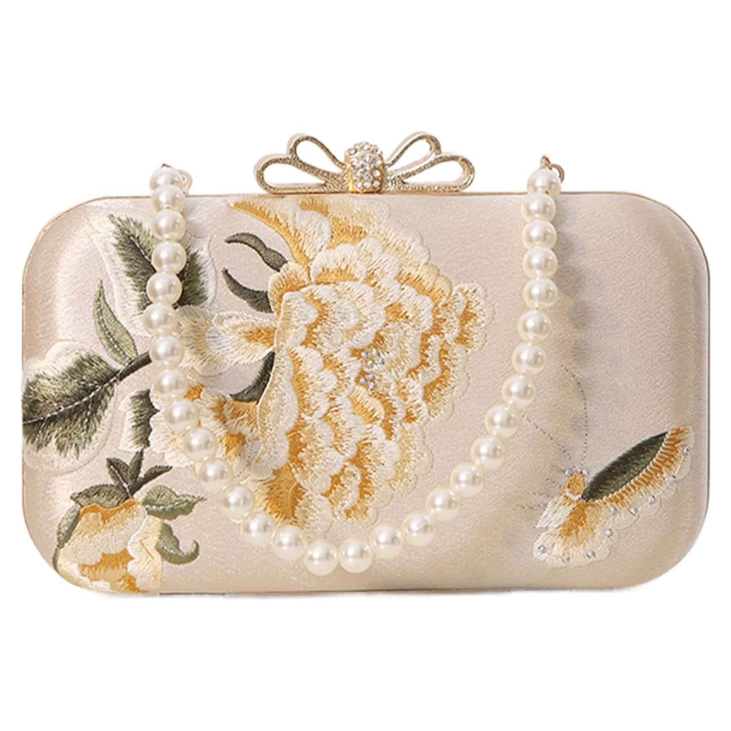 Bolso Clutch de Noche YYW para Mujeres Albaricoque 20x5.5x13.3cm