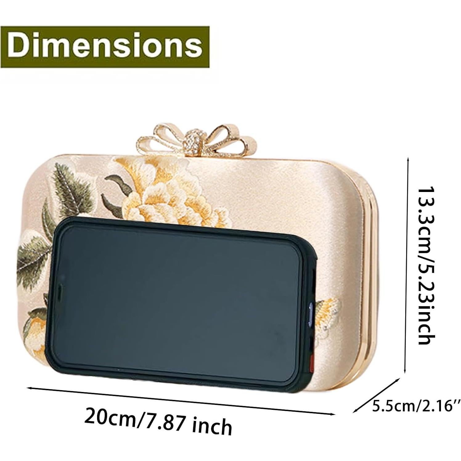 Bolso Clutch de Noche YYW para Mujeres Albaricoque 20x5.5x13.3cm