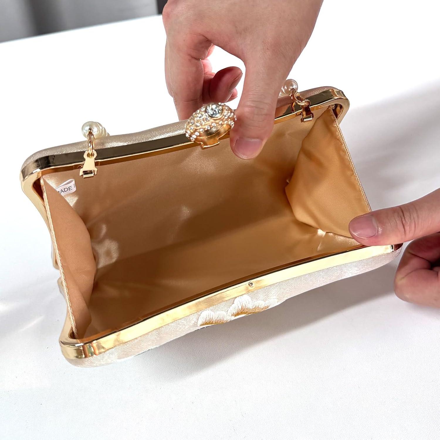 Bolso Clutch de Noche YYW para Mujeres Albaricoque 20x5.5x13.3cm