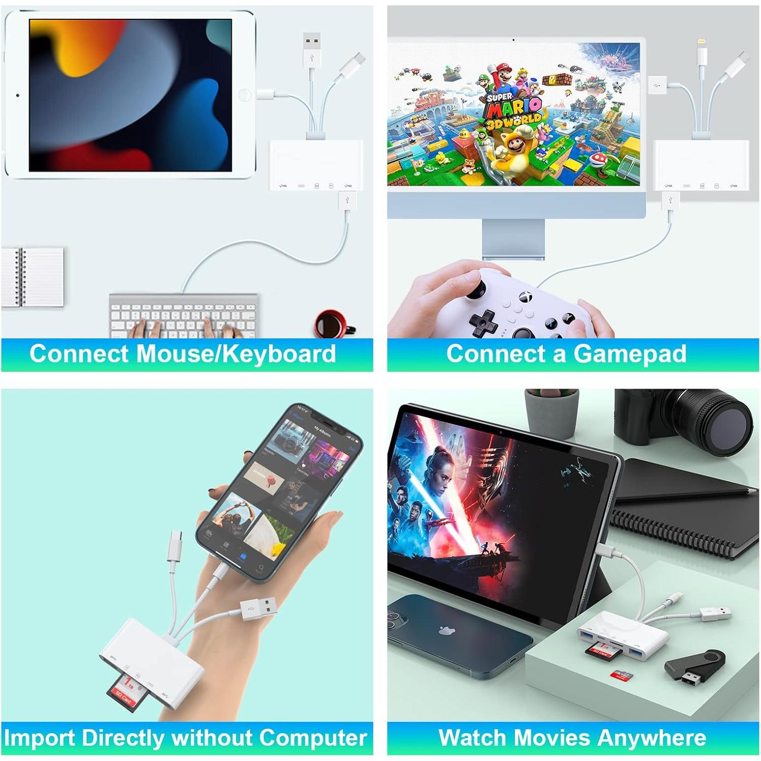 Lector de Tarjetas 5-en-1 MTAKYA para iPhone, iPad y Android