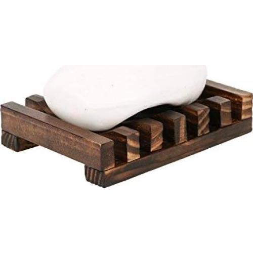 Soporte de Jabón de Madera Anwenk - 2 Piezas, Drenaje Ecológico
