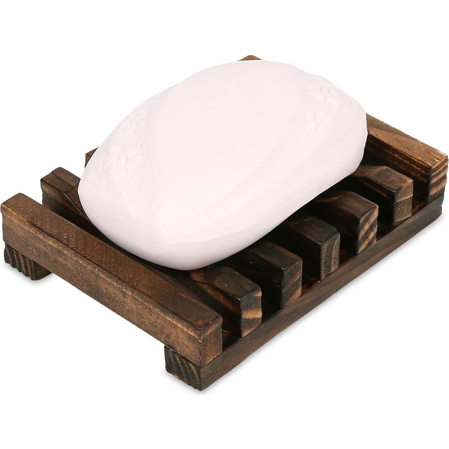 Soporte de Jabón de Madera Anwenk - 2 Piezas, Drenaje Ecológico