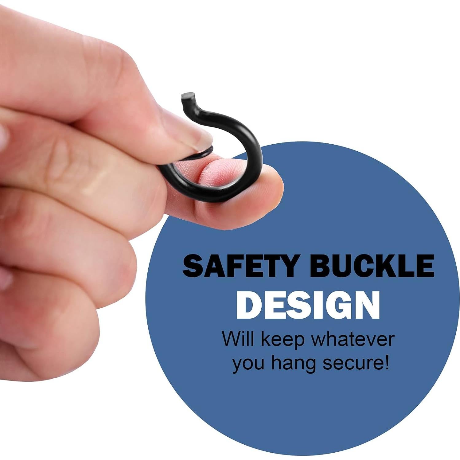 Ganchos Q de Seguridad ADIIL 12 Pcs 5.6 cm Negro para Exterior