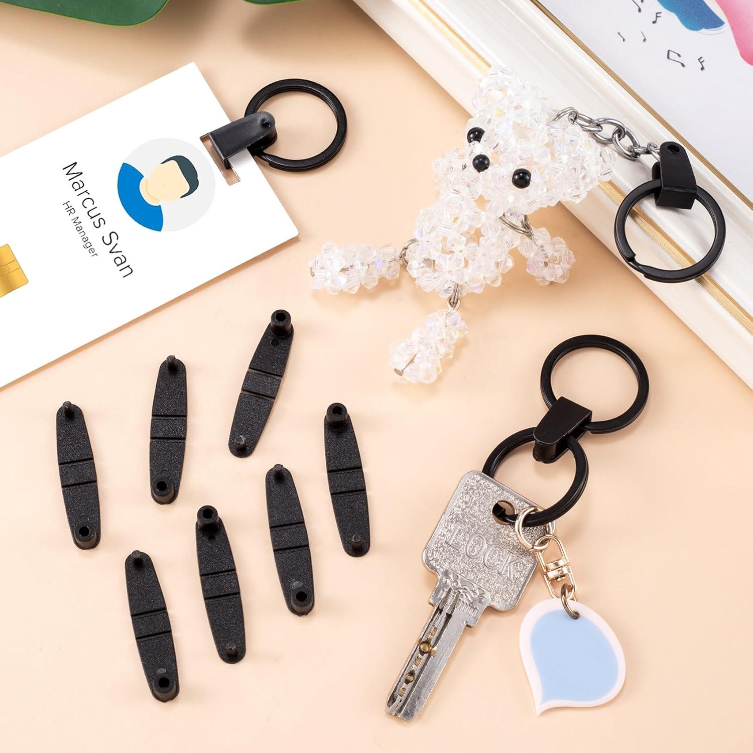 Clips de Llaveros OIIKI 200 Pcs Plástico Negro Reutilizables