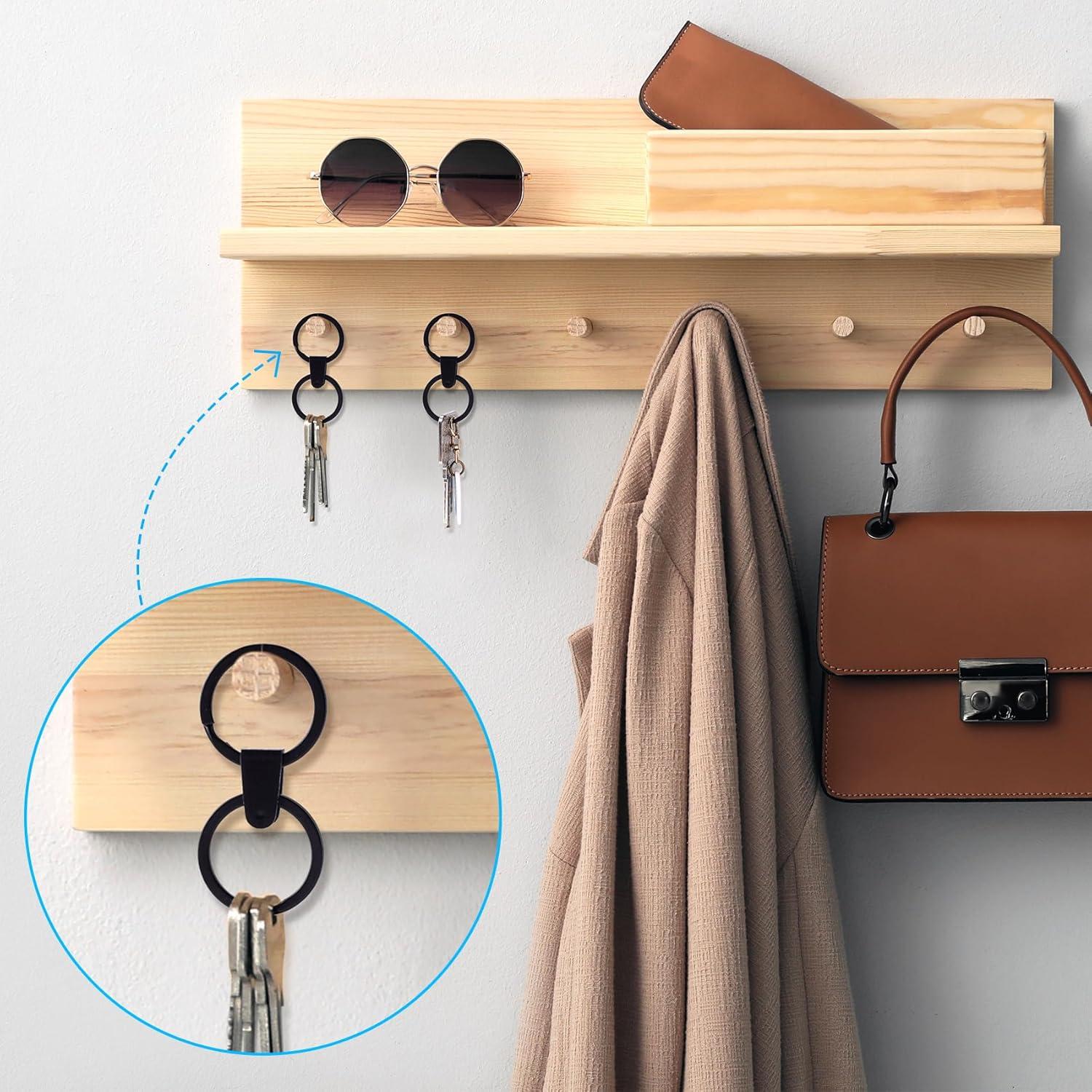 Clips de Llaveros OIIKI 200 Pcs Plástico Negro Reutilizables