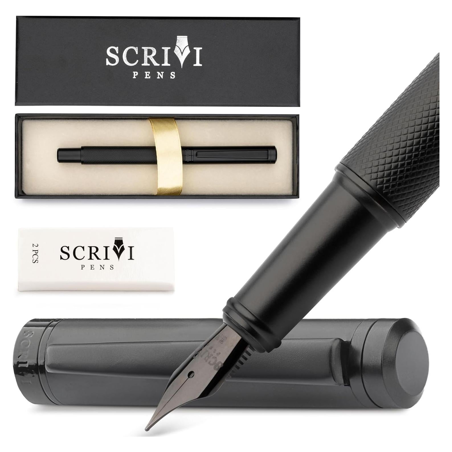 Conjunto de Plumas Estilográficas SCRIVI - Punta Fina - Negro