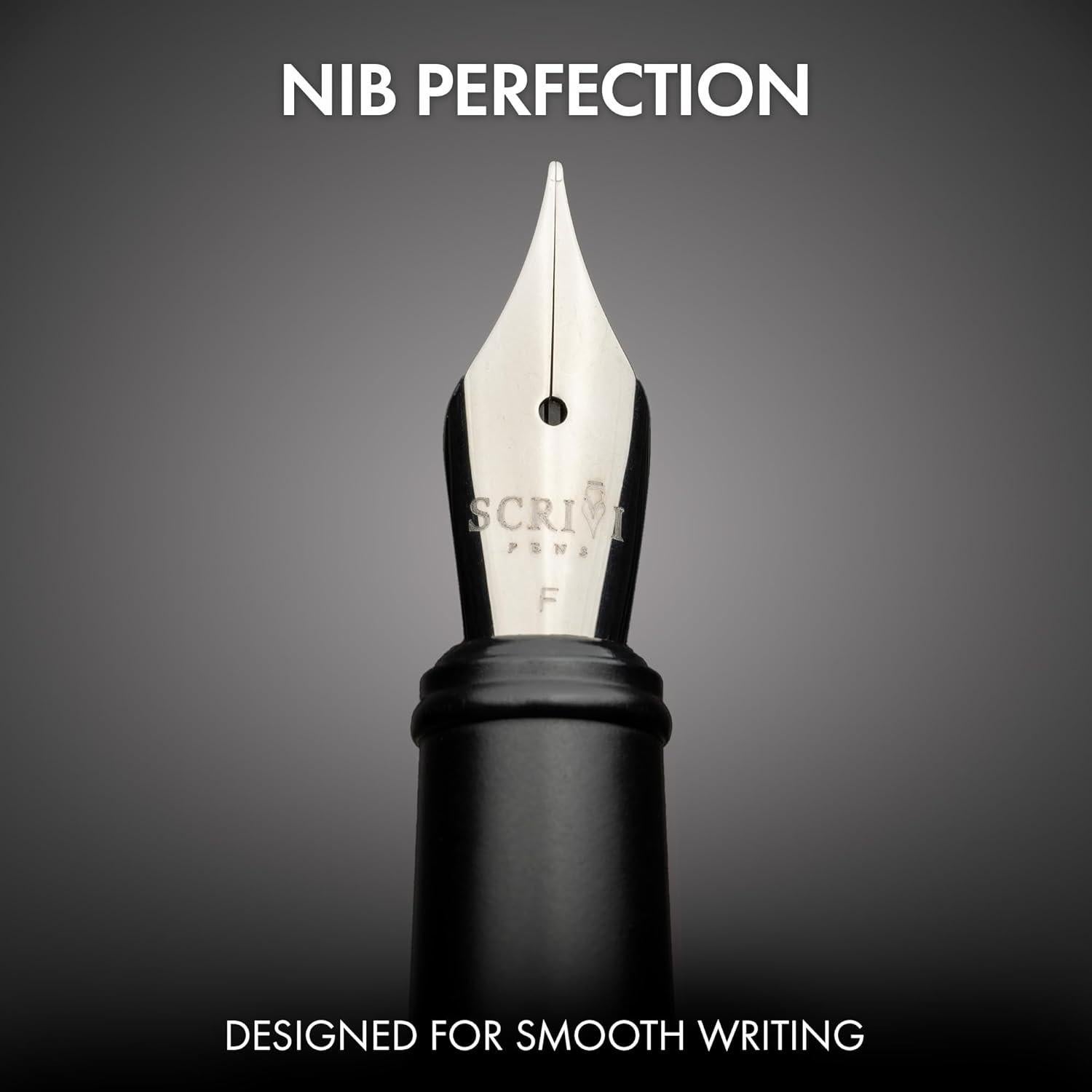 Conjunto de Plumas Estilográficas SCRIVI - Punta Fina - Negro