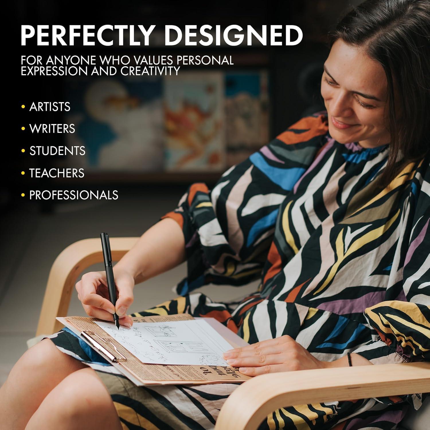 Conjunto de Plumas Estilográficas SCRIVI - Punta Fina - Negro