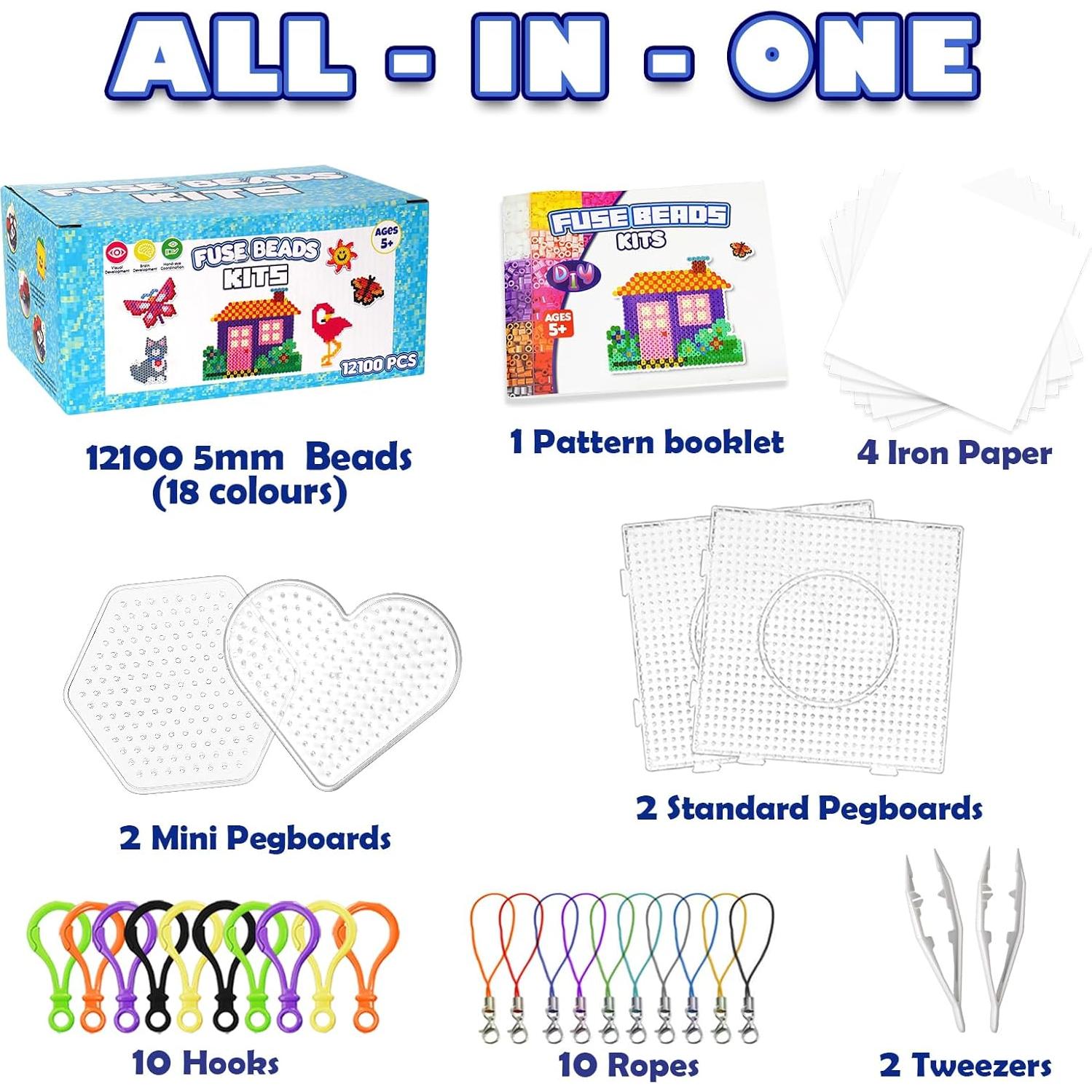 Kit de Perlas de Fusión FUNZBO 12000 Piezas Multicolor