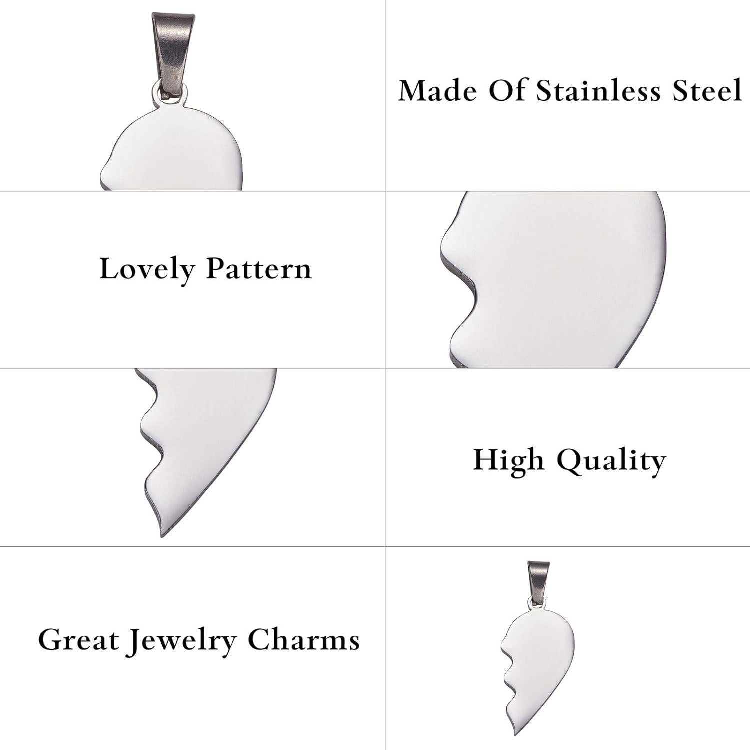 Set de Plantillas Corazón Roto DanLingJewelry Acero Inoxidable 26x25.5mm