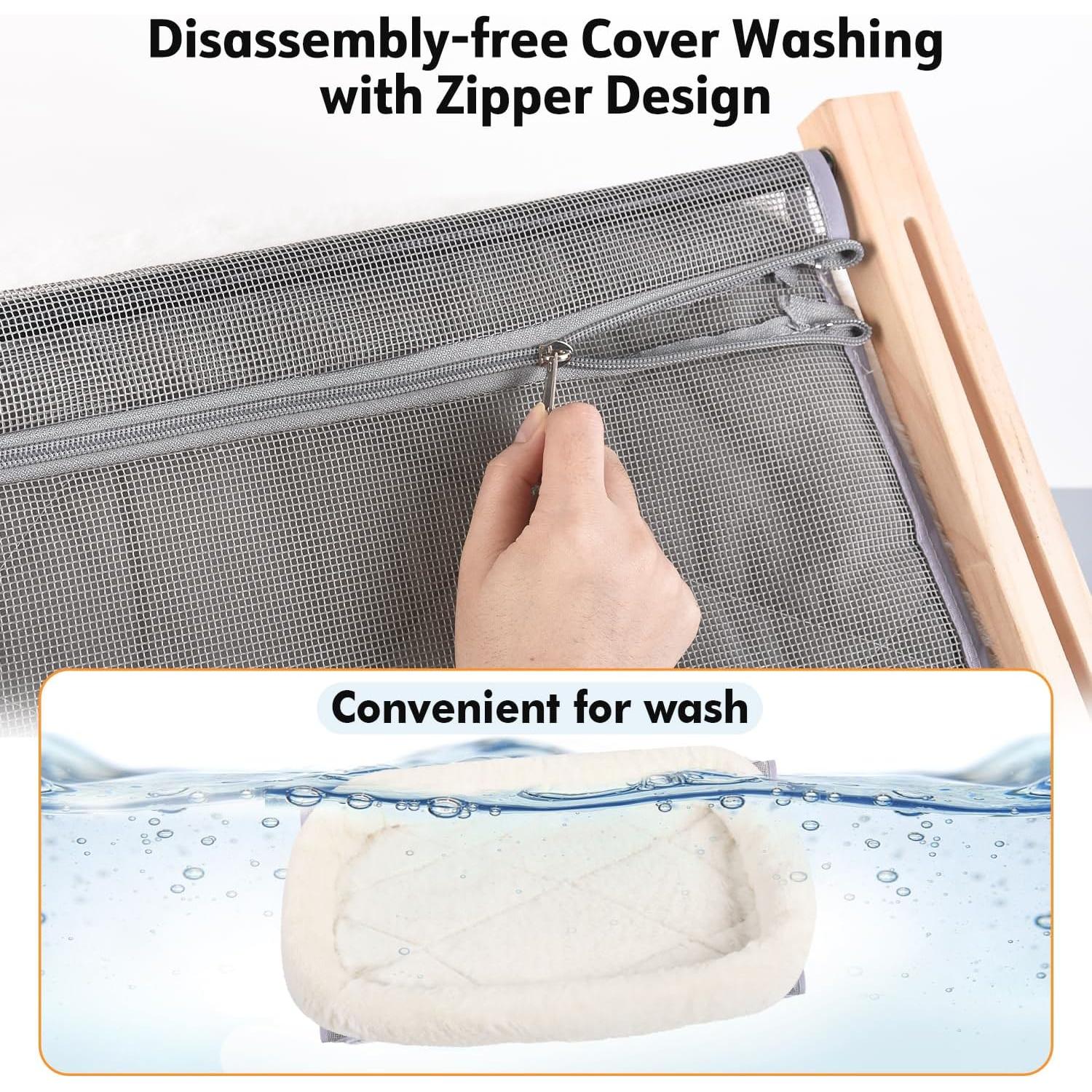 Perch de Ventana para Gatos AMOSIJOY Blanco 55x38 cm Resistente