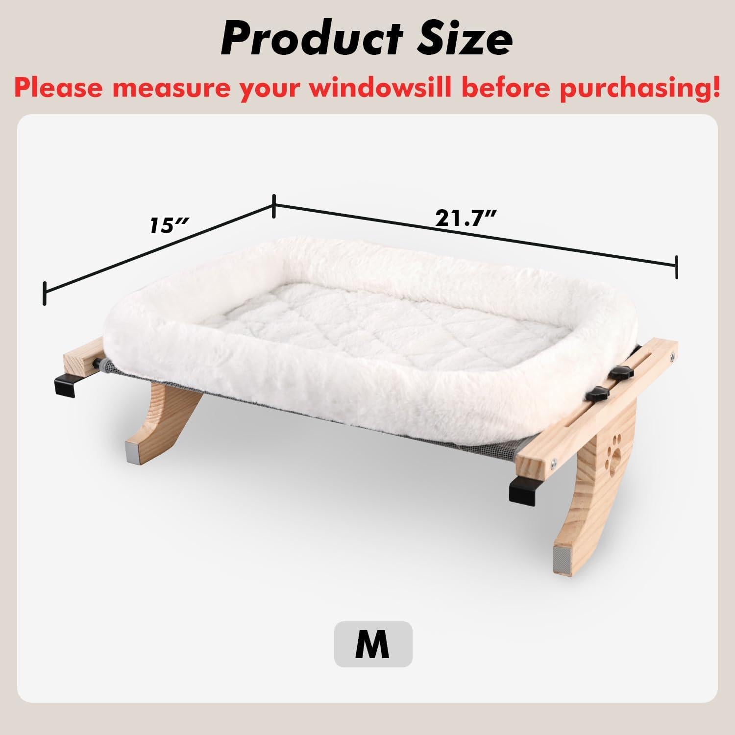 Perch de Ventana para Gatos AMOSIJOY Blanco 55x38 cm Resistente