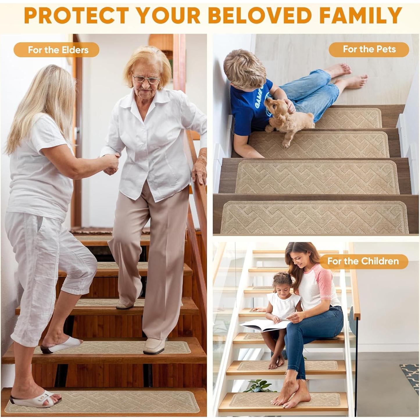 15 Pasamanos Antideslizantes Beige 20.32x76.2cm Dayacoco