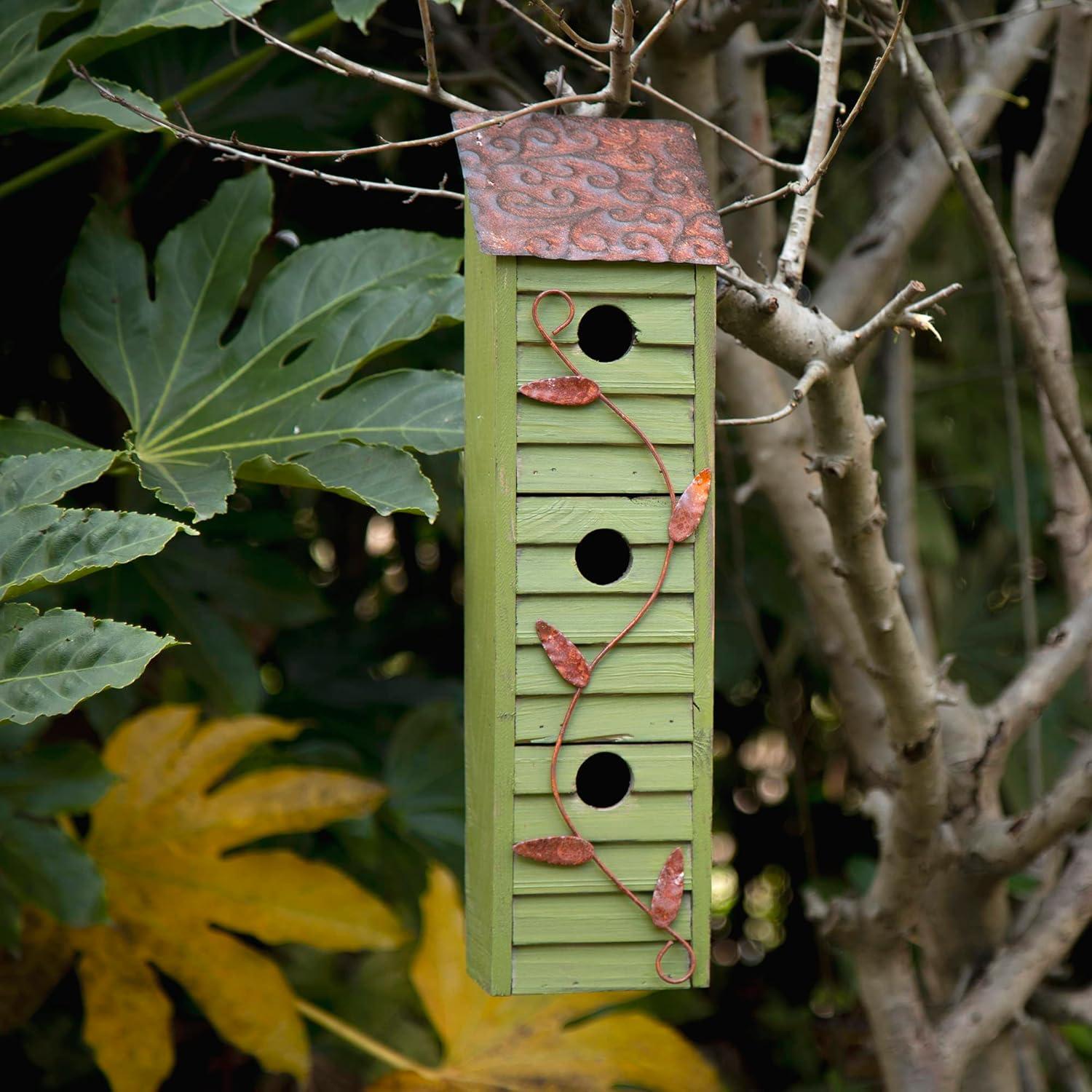 Casa de Aves Colgante Glitzhome Verde Envejecido 45.72cm