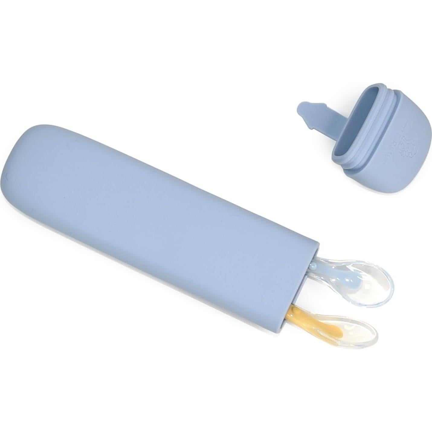 Cucharas de Silicona para Bebés LITTLE RAWR - 2 Unidades Azul