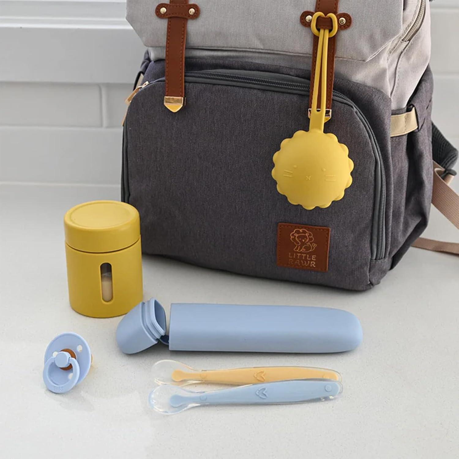 Cucharas de Silicona para Bebés LITTLE RAWR - 2 Unidades Azul