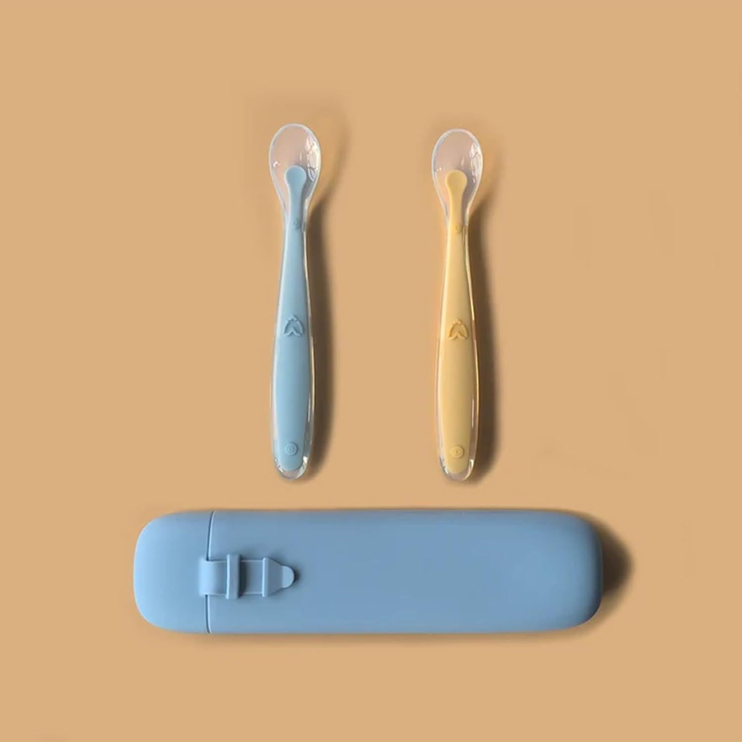 Cucharas de Silicona para Bebés LITTLE RAWR - 2 Unidades Azul