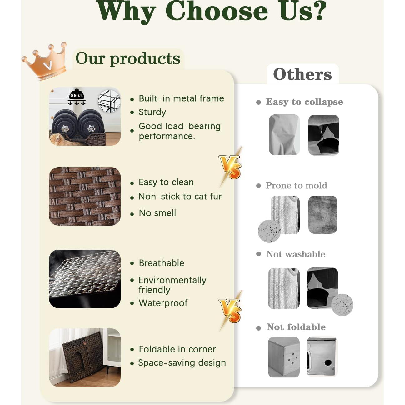 Cama para Gatos SETVSON Mediana Marrón 42x41.6x33.5 cm