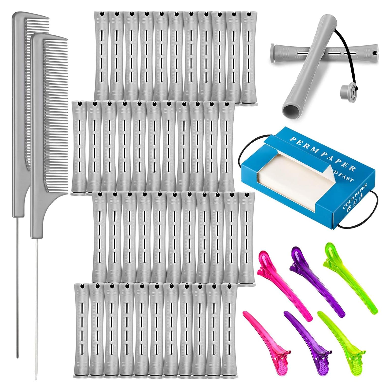 Kit de Estilizado de Cabello WILLBOND - 48 Varillas, 2 Peines, 350 Papeles, 6 Clips