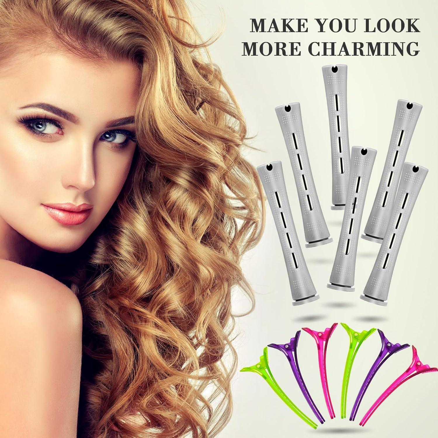 Kit de Estilizado de Cabello WILLBOND - 48 Varillas, 2 Peines, 350 Papeles, 6 Clips