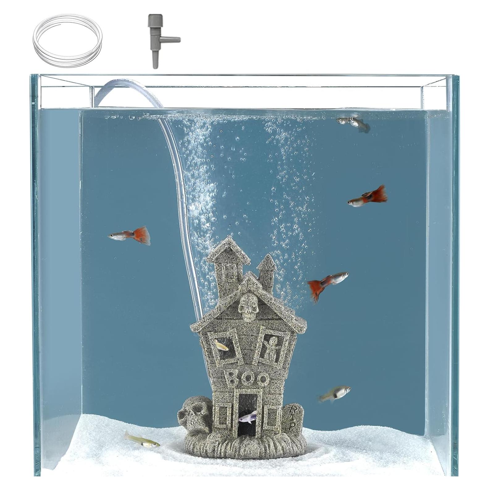 Casa Embrujada Acuario Carefree Fish 10.9x7.1x14cm Halloween