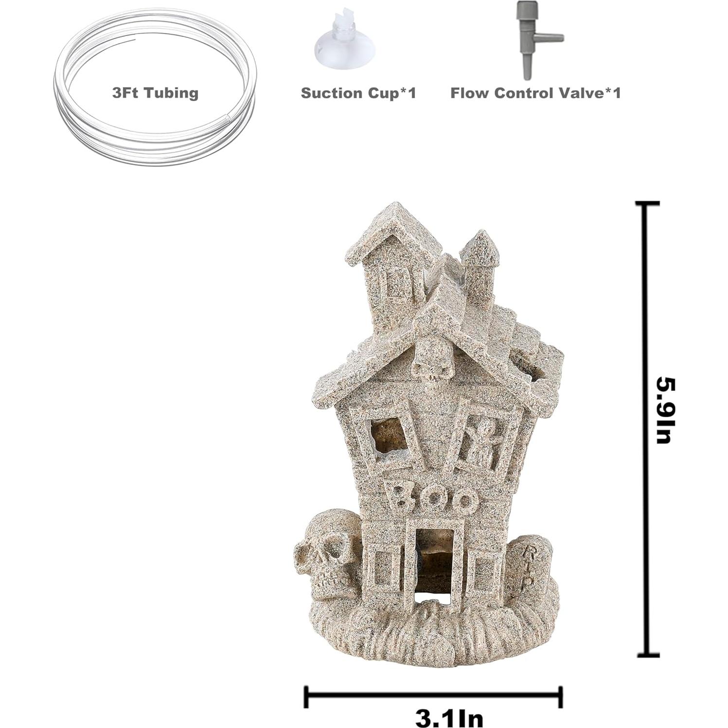 Casa Embrujada Acuario Carefree Fish 10.9x7.1x14cm Halloween