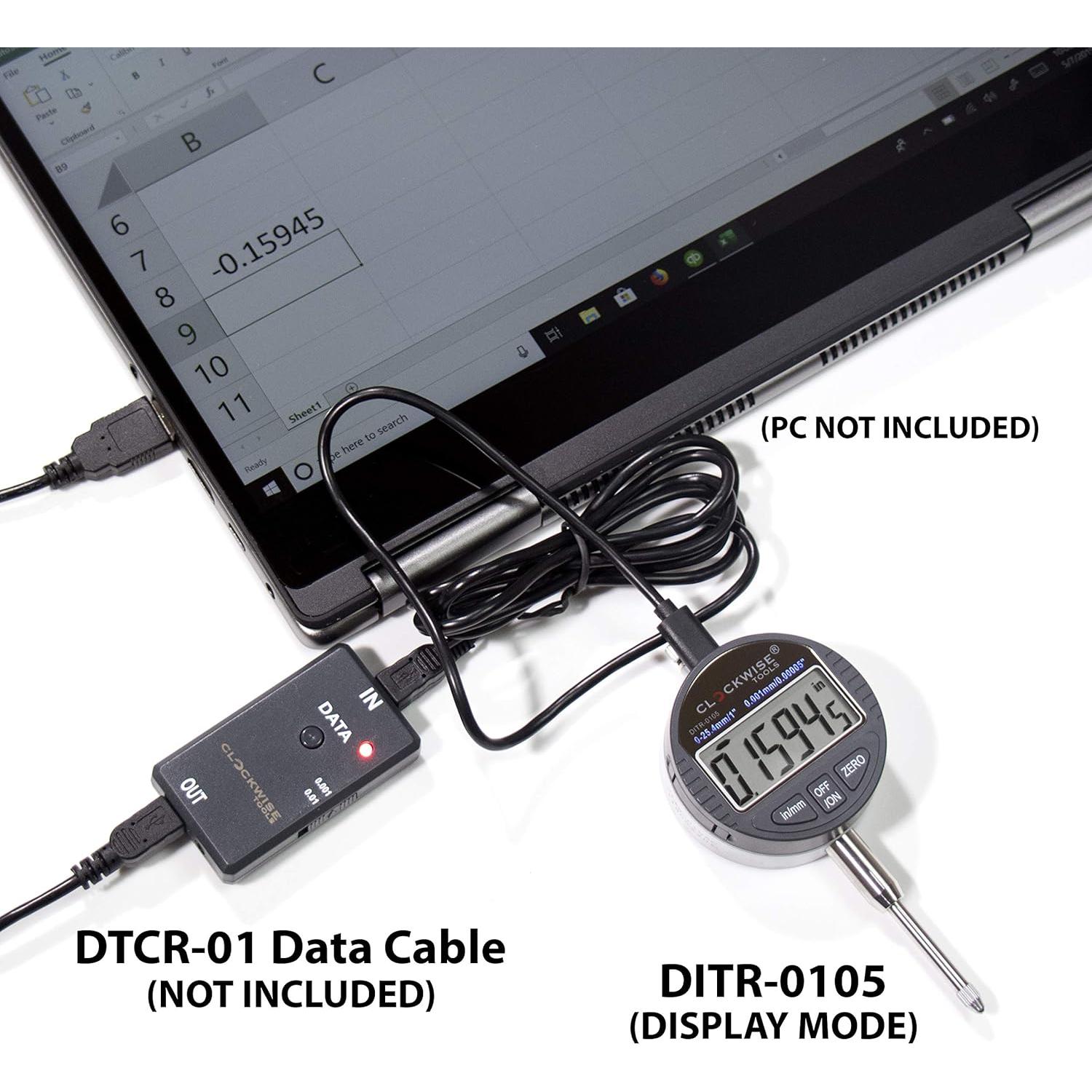 Indicador Digital Clockwise DIBR-0105 0-25.4mm Base Magnética