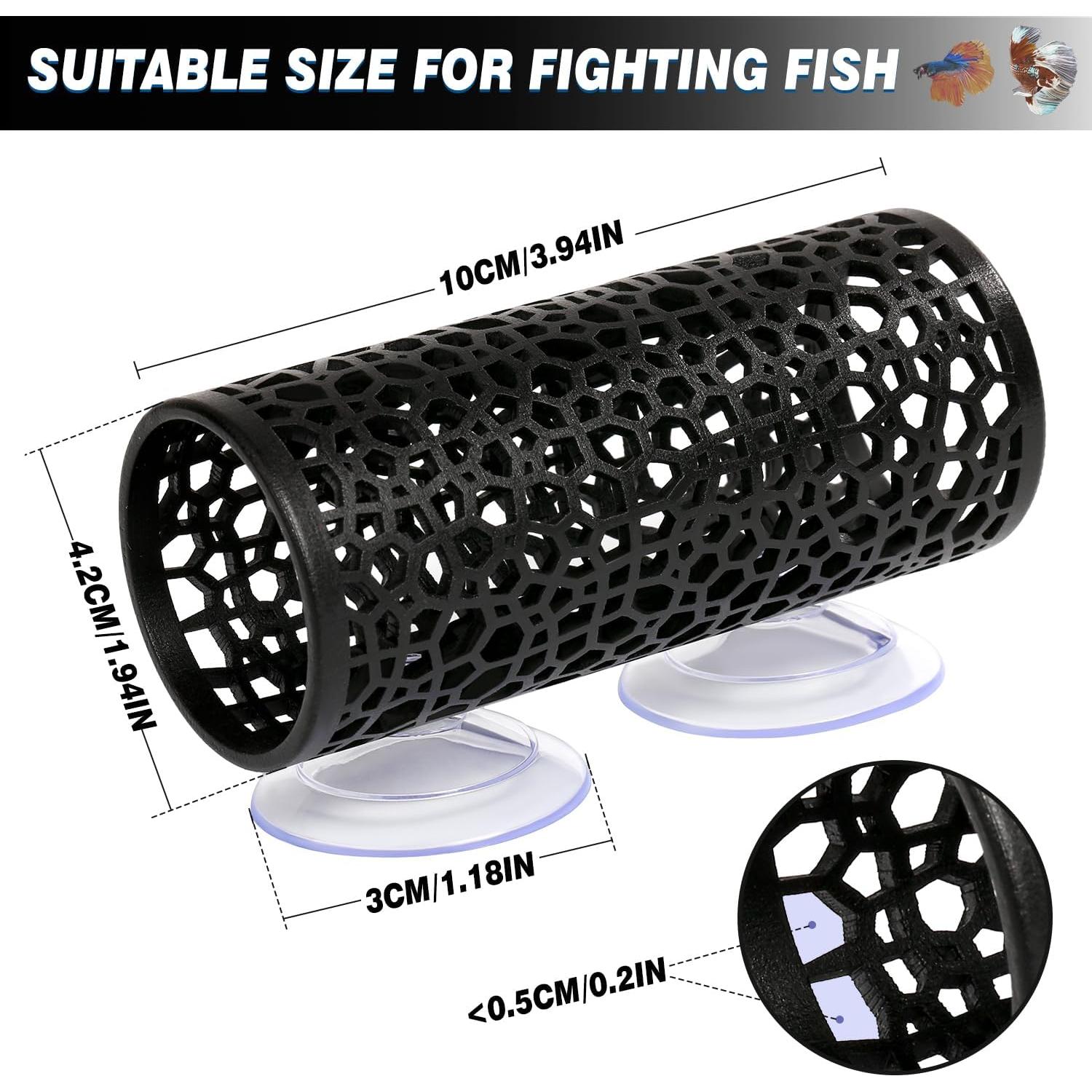 Túnel para Peces Betta Abizoo Negro - Cueva Hueca 10cm