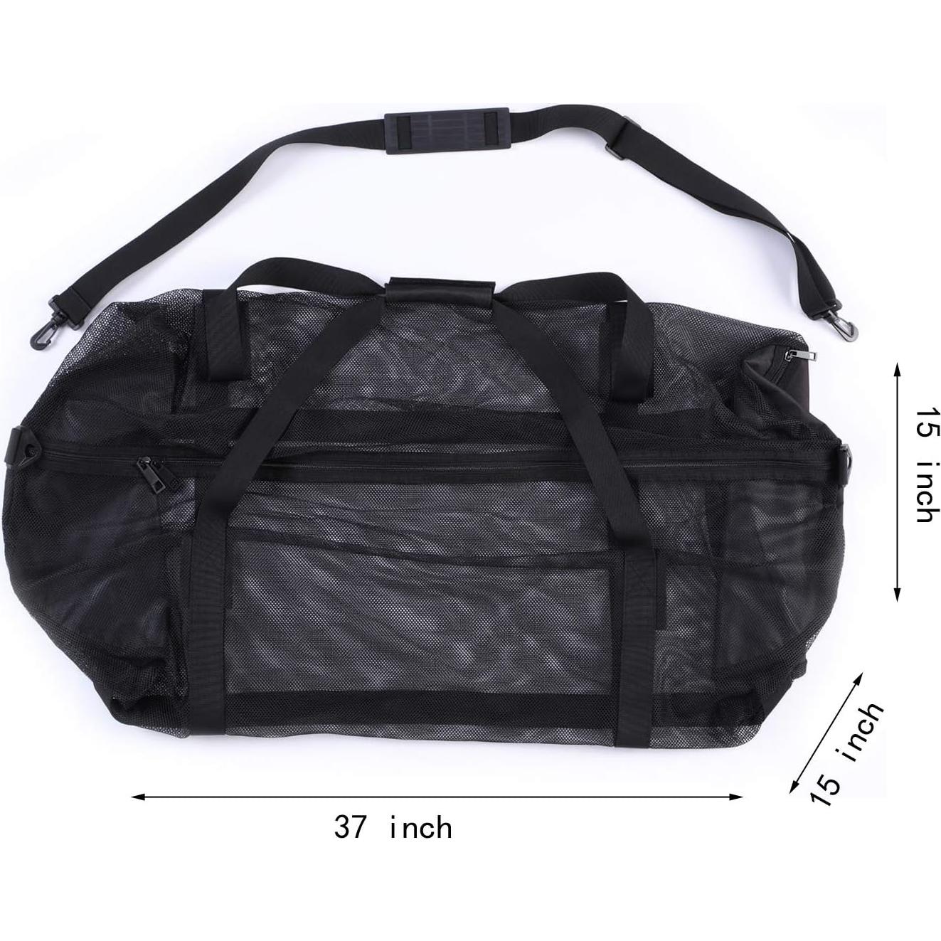 Bolsa de Playa Grande Leberna de Malla 94x38x38 cm Negra