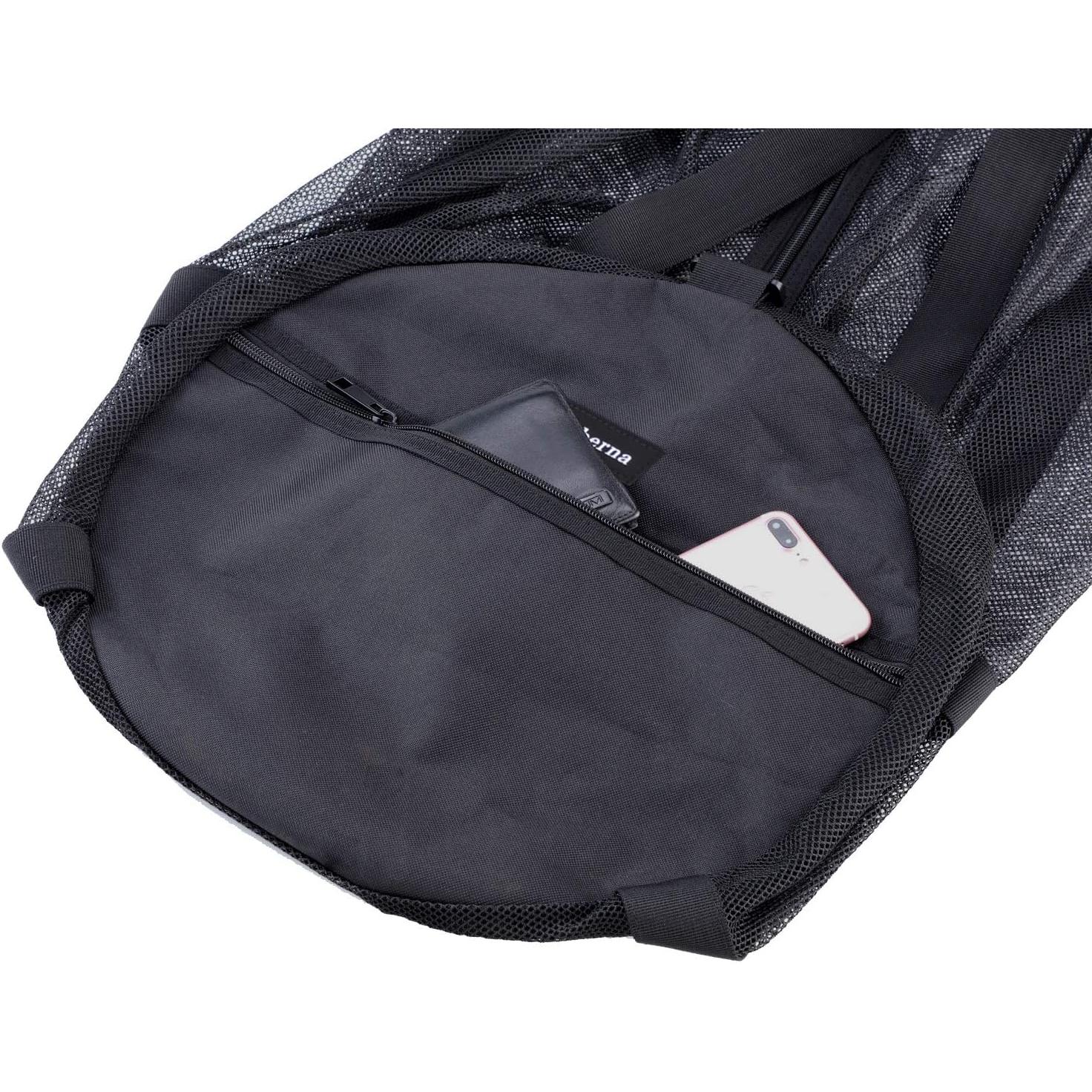 Bolsa de Playa Grande Leberna de Malla 94x38x38 cm Negra