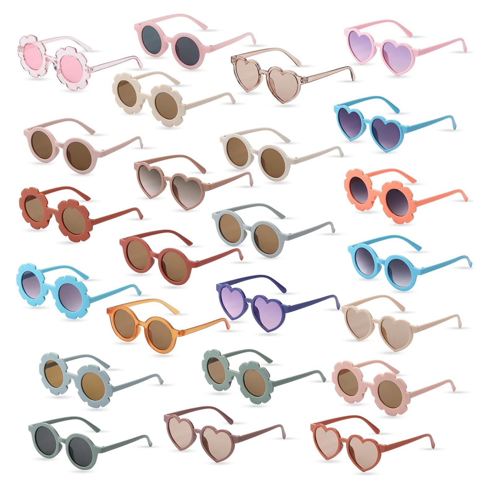 24 Pares de Gafas de Flores para Niños - Estilos Variados