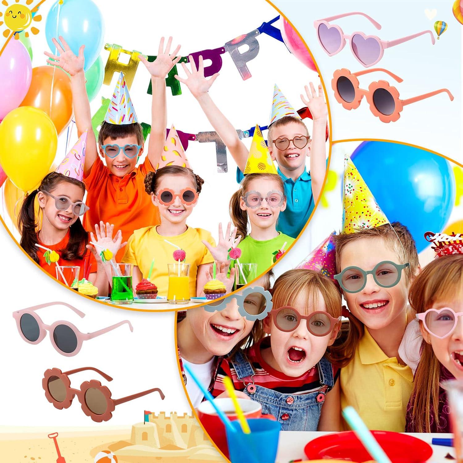 24 Pares de Gafas de Flores para Niños - Estilos Variados