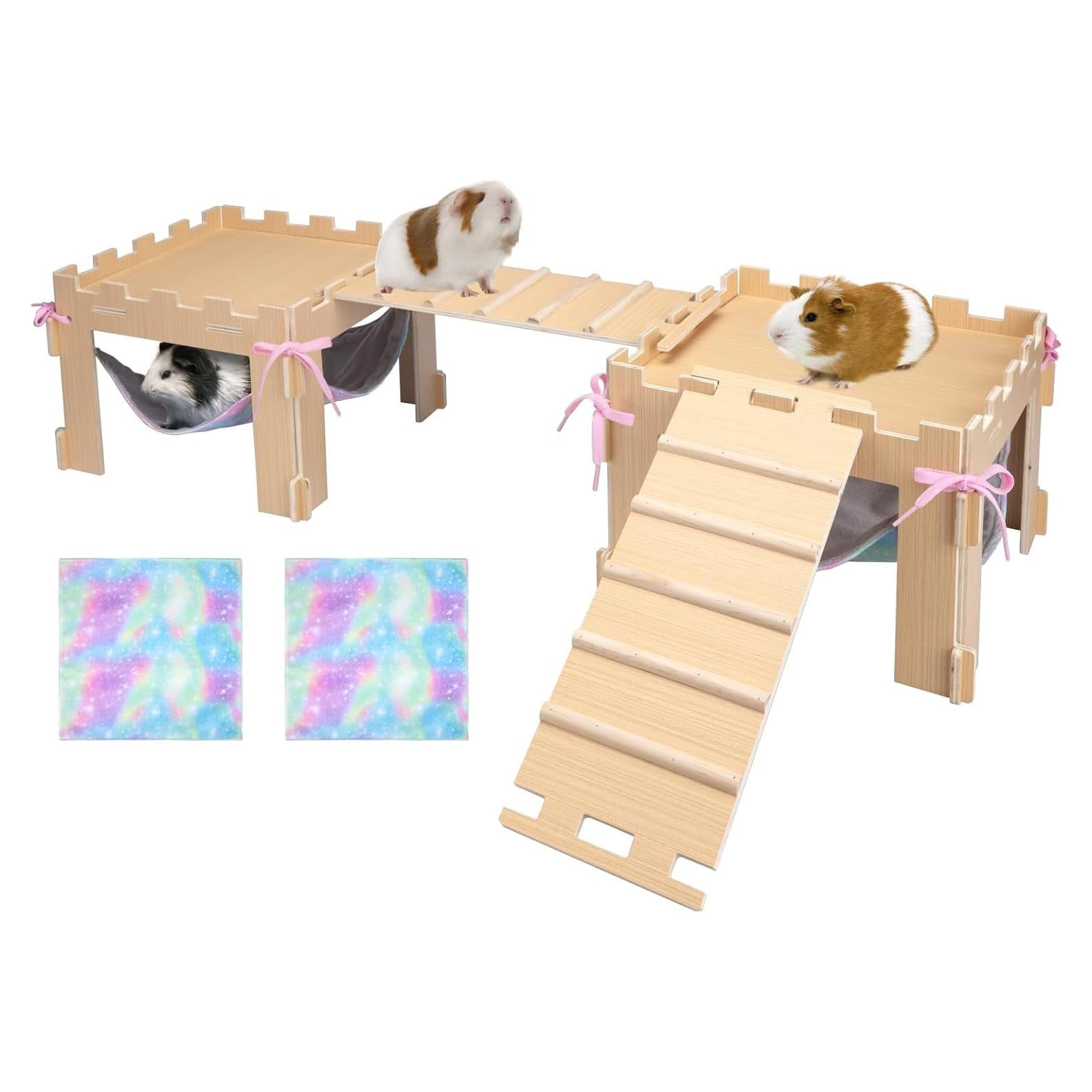 Hamaca para Cobayas BESNEW con Plataforma y Rampas Doble